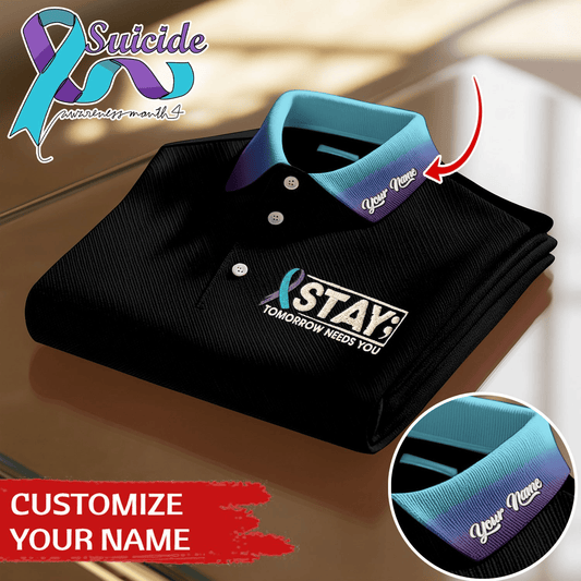 The Breast Cancer Awareness Month Premium Polo shirt Customized Your Name