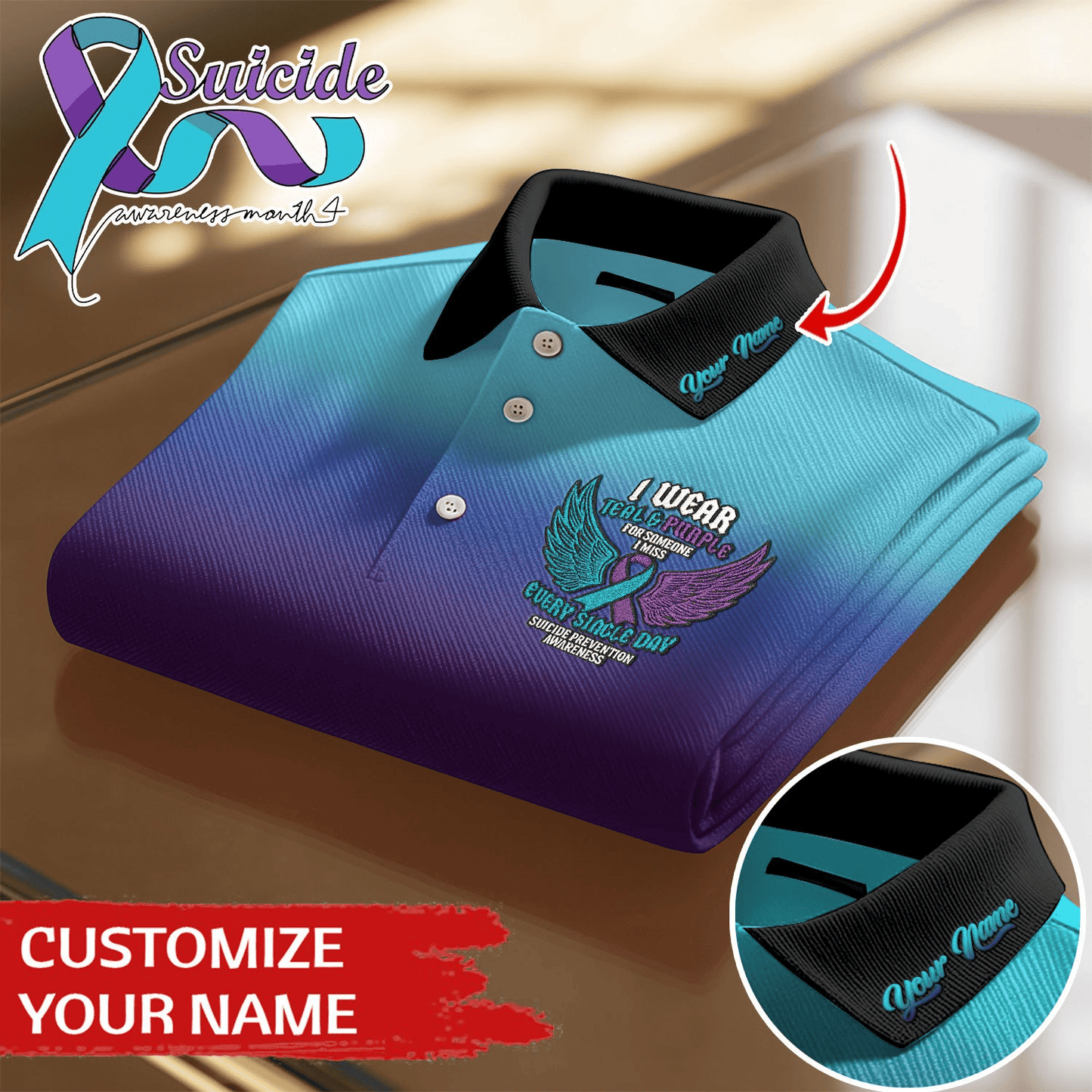 The Breast Cancer Awareness Month 1 Premium Polo shirt Customized Your Name